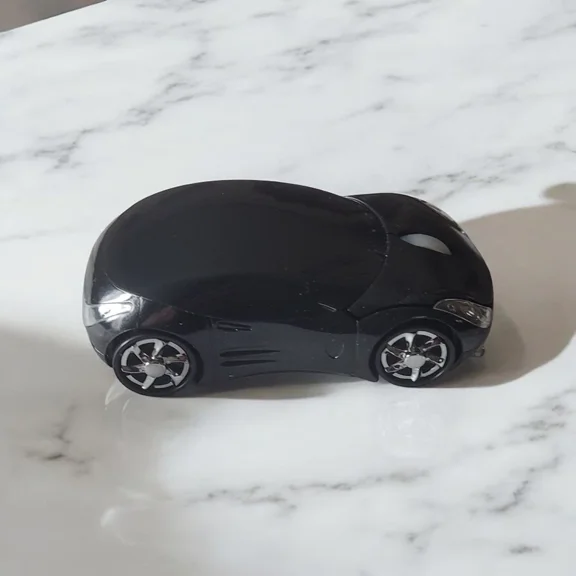 Black Slim Wireless Mouse Cool 3D Sports Car Ergonomic Optical Mouse W Battery