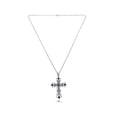 thumbnail image 1 of Black & Slive Gold Plated Rhinestone Flower Cross Cubic Zirconia Pendant Necklace, 1 of 5