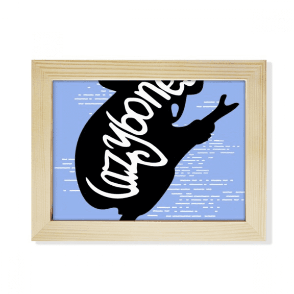 Black Sloth Animal Outline Natural Desktop Photo Frame Picture Art Decoration Painting 6x8 inch