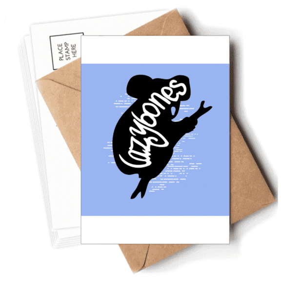 Black Sloth Animal Outline Natural Postcards Envelopes Blank Note Cards Mailing