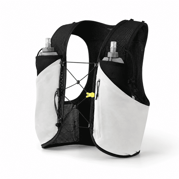 Black Small 5L Ultralight Nylon Running Hydration Vest with 2x500ml Soft Flasks