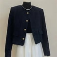 thumbnail image 1 of Black Small Fragrant Style Wool Jacket For Women Autumn Winter Advanced Sense Short Tweed Woolen Coat Temperament Outwear Tops, 1 of 6