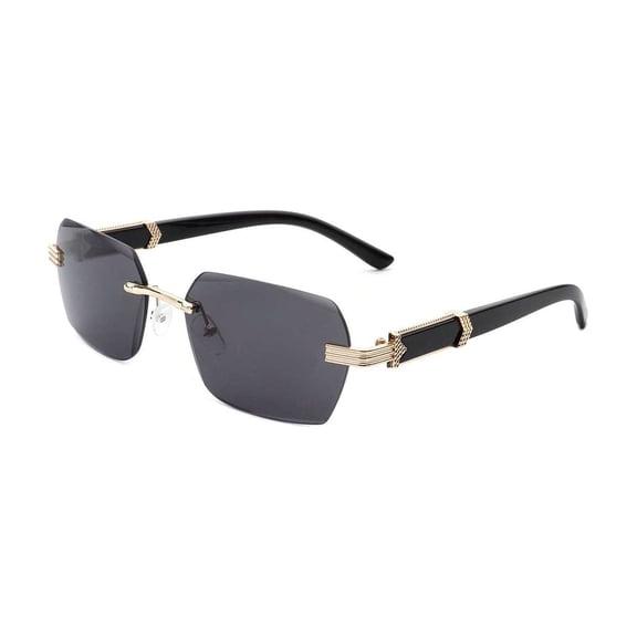 Black Small Frame Dark Lens Sunglasses - UV Protection Sleek Daily Commute Eyewear