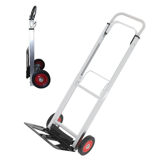 Black Small Handtruck Dolly with Lightweight Aluminum Frame Easy to Assemble Portable Dolly for Moving