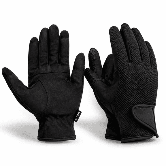 Black Small/Medium Non-Touchscreen Horse Riding Gloves for Women Equestrian Outdoor Sports