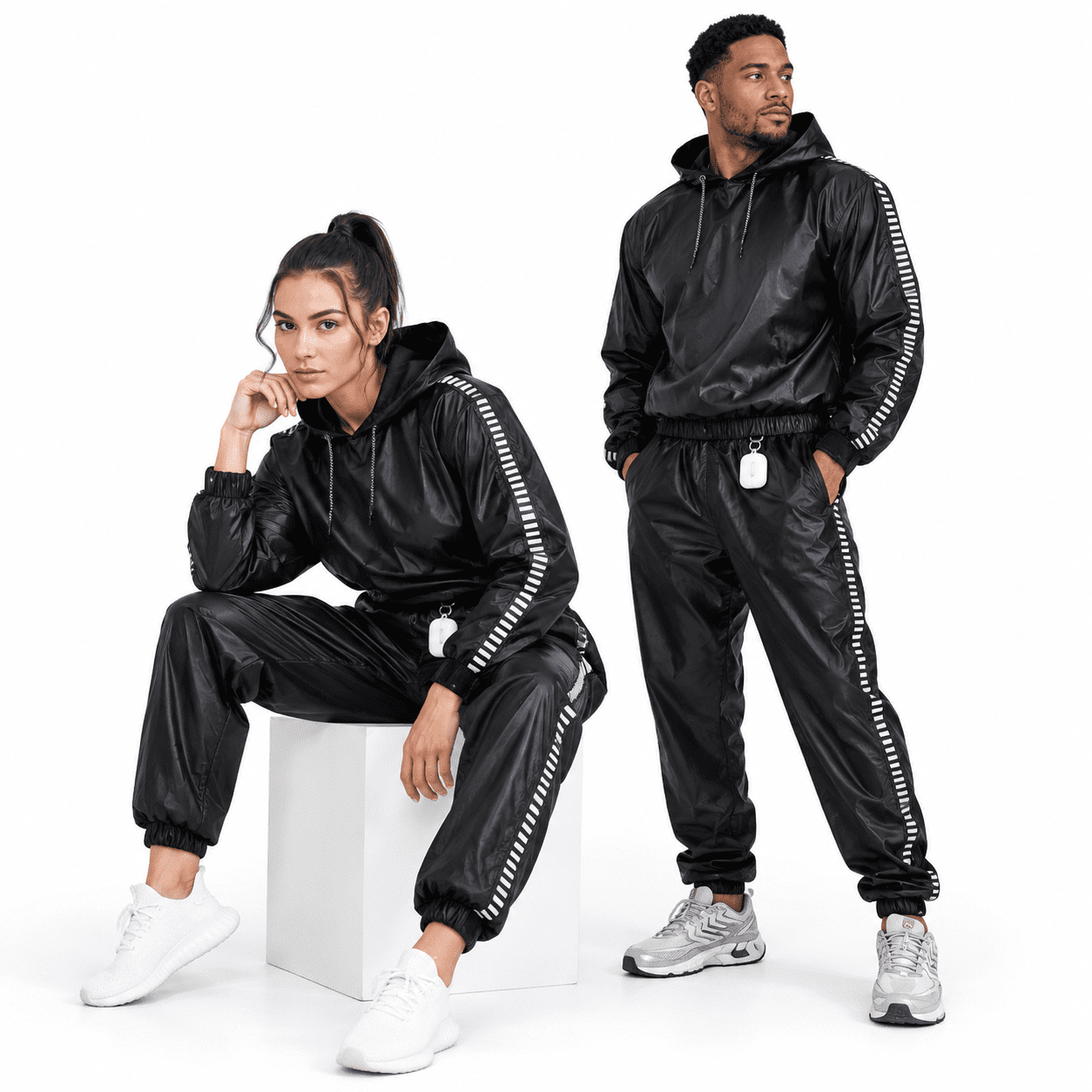Black Small Sauna Suit for Men Women Boxing MMA Wrestlers Gym Full Body ...