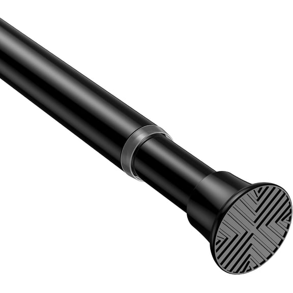 Black Small Shower Curtain Rod 16 to 36 Inches Adjustable, 1 Inch Diameter Heavy Duty Tension Curtain Rods No Drill, Rust-Resistant Tension Rod for Bathroom, 1 Pack