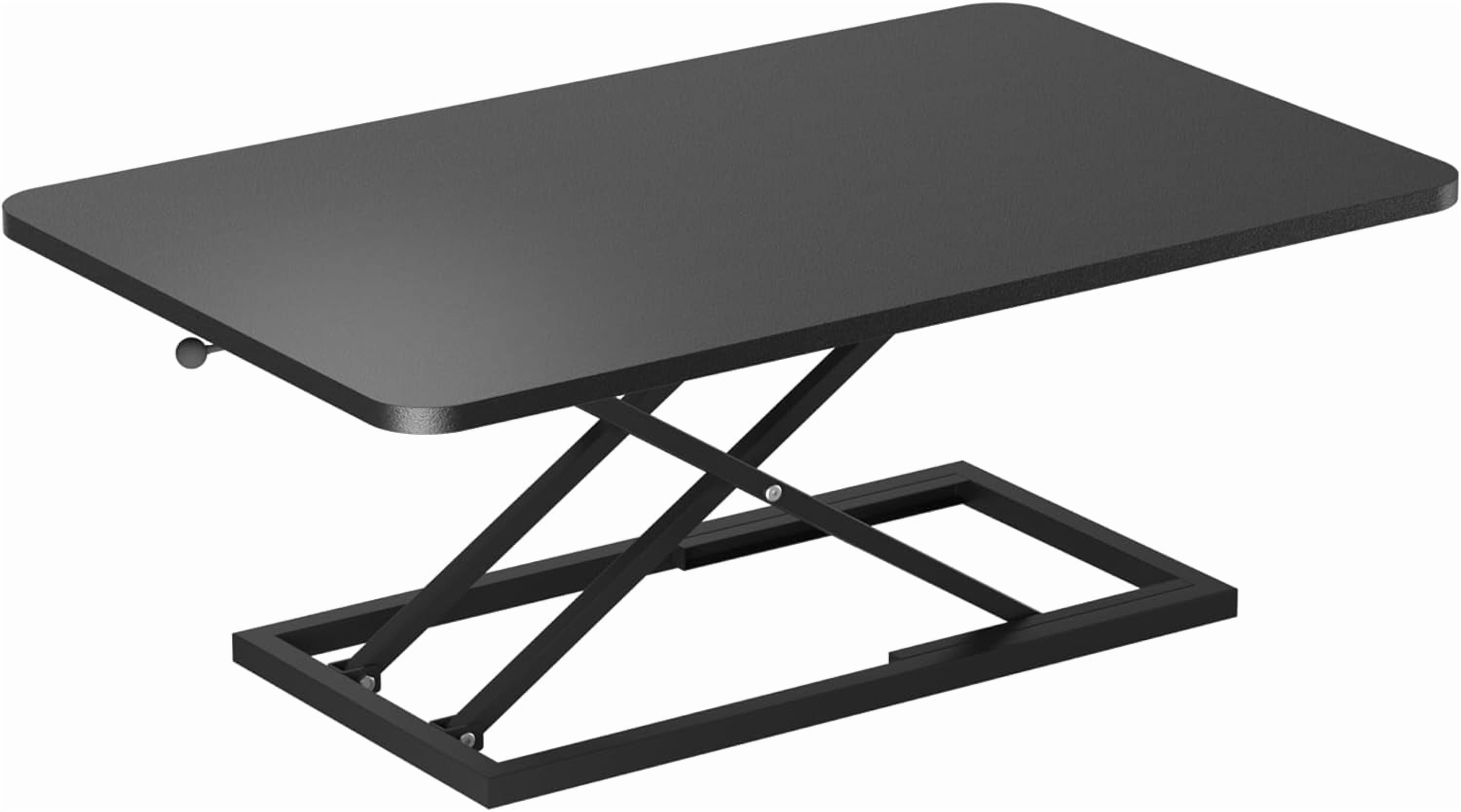 Black Small Single 32 inch Scissors Lift Keyboard and Mouse Riser ,Height Adjustable Standing Desk Converter,for Ergonomic Sit Stand Workstations (32 inch)