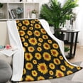 thumbnail image 1 of Black Small Sunflower Pattern Blanket,Comfortable Soft Lamb Wool Throw Blanket,All Season,Warm Lightweight Blankets for Sofa Bed Couch Living Room Chair,50"x60", 1 of 4