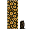 thumbnail image 1 of Black Small Sunflower Pattern Hot Yoga Mat Towel Non Slip for Hot Yoga - Quick-Drying Yoga Mat Cover with 4 Corner Pockets with Travel Bag - Hot Yoga Towel Non Slip 70"x26", 1 of 6