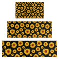 thumbnail image 1 of Black Small Sunflower Pattern Kitchen Rugs Sets Of 3,Kitchen Runner Rugs Non Skid Washable,Decorative Kitchen Floor Mats for Kitchen,Sink,Laundry,17"x30"+ 17"x47" + 17"x59", 1 of 6