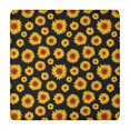 thumbnail image 1 of Black Small Sunflower Pattern Square Fitted Tablecloth with Elastic Edge,Square Table Cover,Washable Elastic Table Cover for Home Kitchen Party Decor 34"x34", 1 of 6