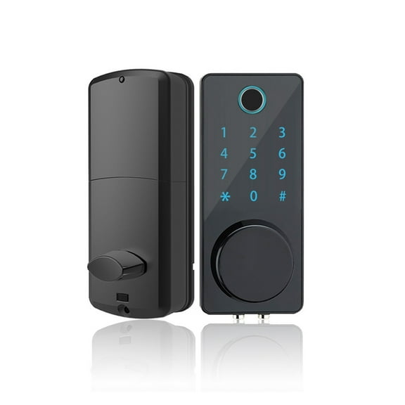 Black Smart Fingerprint Deadbolt Lock WiFi APP Remote Control Auto-Lock IC Card Door Lock Smart Home ,Easy to Installation and Use