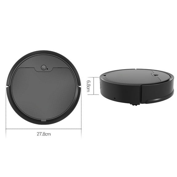 Black Smart Robot Vacuum And Mop Cleaner, 1500Mah Battery, 70 Minutes Runtime, Low Noise, Auto Cleaning Under Furniture, Usb Charging