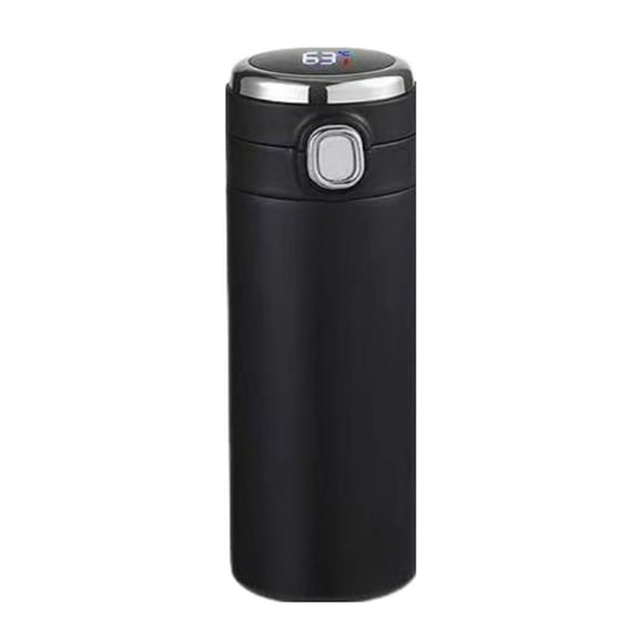 Black Smart Stainless Steel Flask with LED Temp Display – 350/420ml Vacuum Insulated Bottle for Spring Travel (Black, 1pc, Stainless Steel)