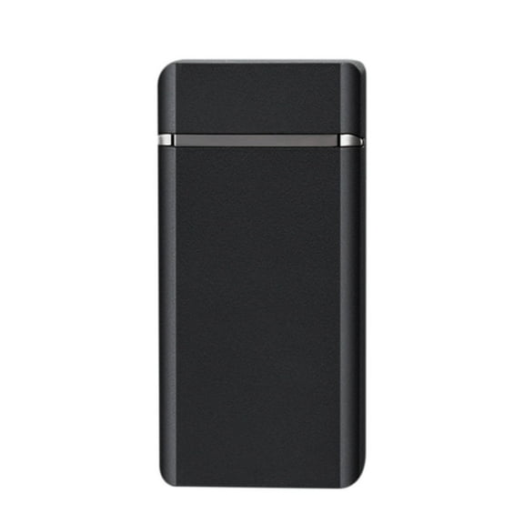 Black Smart Voice Control Induction Lighter Double Flame Led Gas Window Windproof Butane Refillable Metal Build 1Pc 0.33Lb