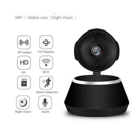 Black Smart WIFI Wireless IP Camera V380 Pro HD 1080P Night Vision Safety Monitor Cam,include 16GB Memory card
