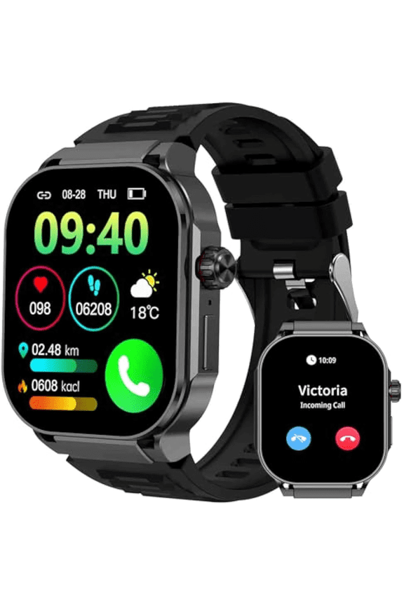 Black Smarts Watch for Men and Women, 2.1 '' Large Screen Display Fits IOS , Android and HatmonyOS, with 52 Programable Sports Modes, Language Covering 150 Countries