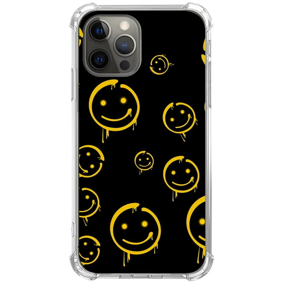 Black Smiley Face Case Compatible with iPhone 11 pro,Unique Art Design TPU Shock-proof Full Cover