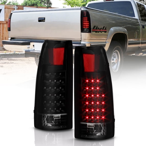 Black Smoke 1988-1998 Chevy Silverado GMC Sierra Suburban Tahoe LED Tail Lights