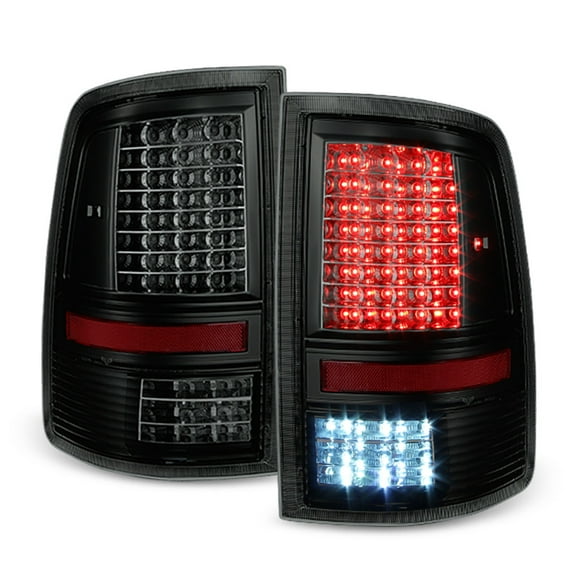 Black Smoke 2009-2018 Dodge Ram 1500 Full LED Tail Lights Brake Reverse Lamps
