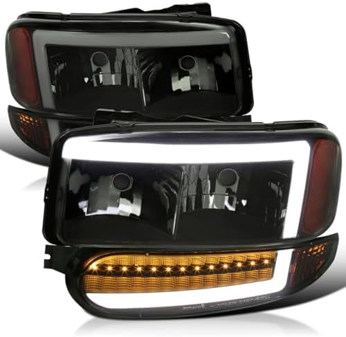 LED Tube Headlights + Bumper Signal Lamps For GMC Sierra Yukon XL Denali 2000-2006