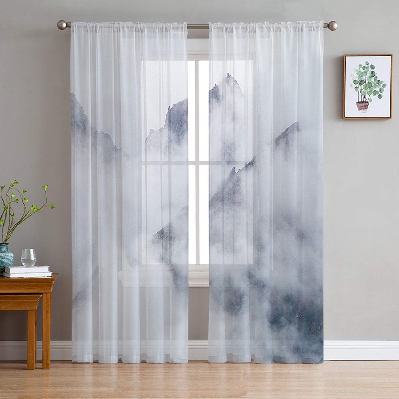Black Smoke Simple Curtains For Living Room Luxury Baby Bedroom Tulle