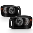 thumbnail image 1 of Black Smoked 2006-2008 Dodge Ram 1500 07-09 Ram 2500 3500 Headlights Headlamps, 1 of 6