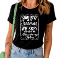 thumbnail image 1 of Black Smooth As Tennessee Whiskey Sweet As Strawberry Wine Graphic Print Tshirt Graphic Tees Shirts Country Music Retro Casual Tops S-5XL, 1 of 5