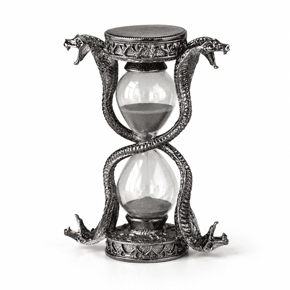 Black Snake Mythical Fantasy Dragon 15 Minute Sandglass Timer Gothic Decorative Statue