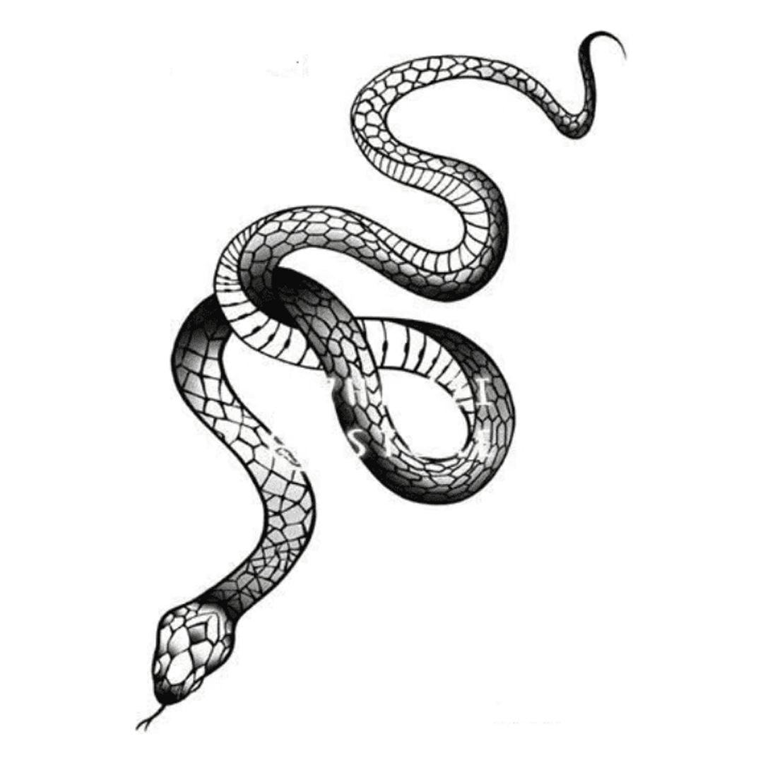 Black Snake Temporary Tattoo Stickers For Women Men Body Waist ...