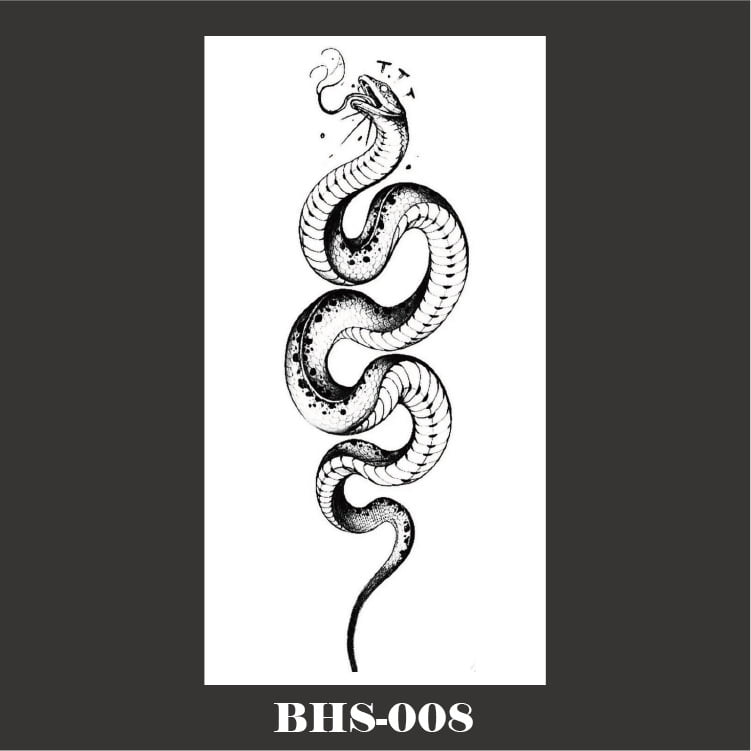 Snake Black Sticker Black Snake Temporary Tattoo Stickers for Women Men Body Waist ...