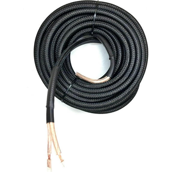 Black Snakeskin Braided Sleeving 12 AWG 50ft Copper Marine Car Audio Speaker Wire