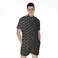 thumbnail image 1 of Black Snakeskin Short Sleeve Men'S Rompers, Snakes Python Casual Summer Jumpsuits Outfit, 1 of 4