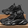 thumbnail image 1 of [Black Sneakers] Breathable Men's Black Athletic Sneakers | Lace-Up Design, Durable MD Sole for Running, Hiking & Casual Wear, 1 of 8