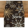 thumbnail image 1 of Black Snowflake Let It Snow Winter Table Runner, Seasonal Christmas Kitchen Dining Table Decoration for Home Party Decor 13x72 Inch, 1 of 6
