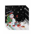 thumbnail image 1 of Black Snowman Christmas Cloth Napkins Set of 4 Reusable Dinner Napkins, Gifts Xmas Tree Winter Snowflake Cocktail Napkin Washable Table Napkins for Wedding/Holiday Party/Baby Shower 20"x20", 1 of 7