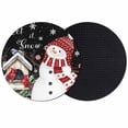 thumbnail image 1 of Black Snowman Christmas Coasters Set of 2, Absorbent Coasters for Drinks, Xmas Snowflake Birds Berry Winter Coaster for Desk Coffee Table Protection, Home Decor House Warming Gifts 4", 1 of 8