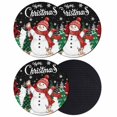 thumbnail image 1 of Black Snowman Christmas Coasters Set of 4, Absorbent Coasters for Drinks, Xmas Tree Snowflake Elk Winter Coaster for Desk Coffee Table Protection, Home Decor House Warming Gifts 4", 1 of 8