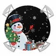 thumbnail image 1 of Black Snowman Christmas Round Tablecloth for 45-54 Inch Tables,Fitted Table Cover with Elastic Edge,Gifts Xmas Tree Winter Snowflake Waterproof Outdoor Table Cloth Protector for Patio Garden Dinner, 1 of 9
