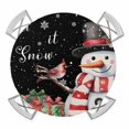 thumbnail image 1 of Black Snowman Christmas Round Tablecloth for 45-54 Inch Tables,Fitted Table Cover with Elastic Edge,Winter Snowflake Xmas Gifts Waterproof Outdoor Table Cloth Protector for Patio Garden Dinner Picnic, 1 of 9