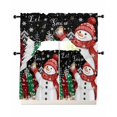 thumbnail image 1 of Black Snowman Christmas Swag Curtains for Living Room/Bedroom Windows, Snowflake Xmas Tree Winter Elk Kitchen Curtains and Valances Set 36 Inch Length, Light Filtering Swags Valance Curtain Panels, 1 of 5