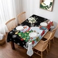 thumbnail image 1 of Black Snowman Christmas Table Cloth Waterproof Tablecloths, Gifts Xmas Tree Winter Snowflake Tablecloth Dining Table Cover for Kitchen Party Tabletop Outdoor, Rectangle Tablecloth 52x70 Inch, 1 of 9