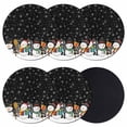 thumbnail image 1 of Black Snowman Coasters Set of 6, Absorbent Coasters for Drinks, Christmas Winter Snowflake Xmas Tree Coaster for Desk Coffee Table Protection, Home Decor House Warming Gifts 4", 1 of 8