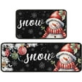 thumbnail image 1 of Black Snowman Snowflake Christmas Kitchen Rugs and Mats Set of 2, Winter Home Decor Low-Profile Floor Mat Decorations for Home Kitchen 17"x47"+17"x30", 1 of 1