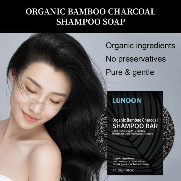 Black Soap,Gray Reverse Shampoo Bar, Black Soap Shampoo,Hair Darkening