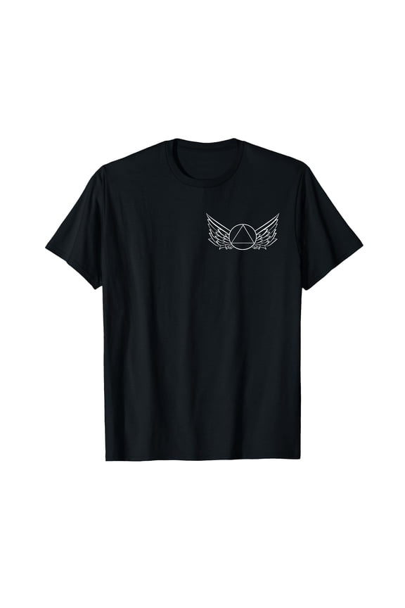 Black Sober Recovery Wings Graphic T-Shirt for Alcohol Abstinence Support