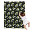thumbnail image 1 of Black Soccer Balls with Green Elements Pattern Blanket,Comfortable Soft Flannel Throw Blanket,All Season,Warm Lightweight Blankets for Sofa Bed Couch Living Room Chair,30"x40", 1 of 4
