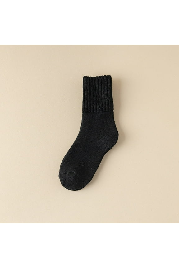 Black Socks 1 Pair Women's Wool Winter Thermal Boot Insulated Heated Socks for Cold Weather Outdoor Activities Shoe