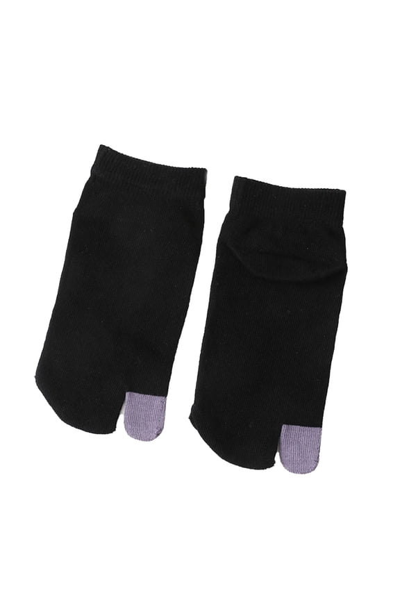 Black Socks 2Pcs Split Toe Socks Women Men Socks Non Slip Flop Socks for Sports Shoes Leather Shoes Sandals